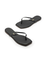 TKEES HKDI Inc. TKEES - Square Toe Lily Black Flip Flops