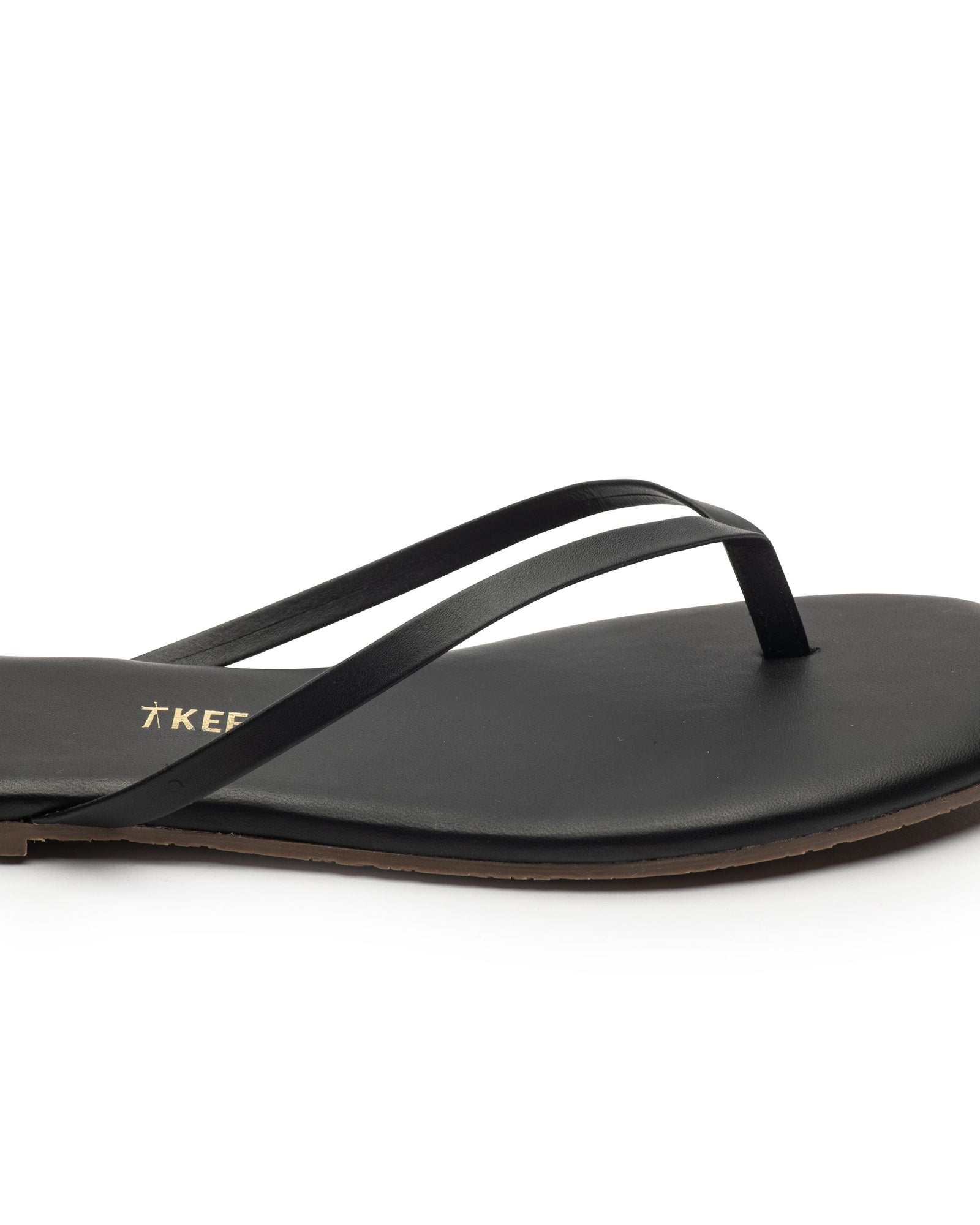 TKEES - Square Toe Lily Black Flip Flops