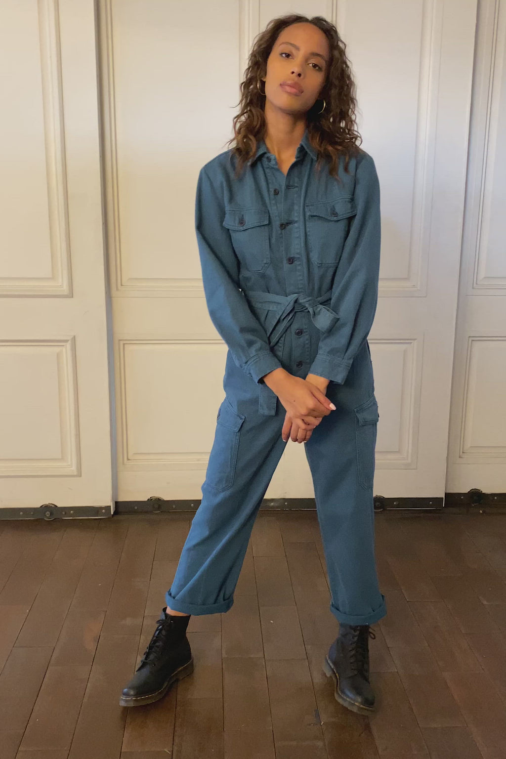 Troy - Blue Velvet is a 100% cotton coverall made sustainably by Boyish Jeans.