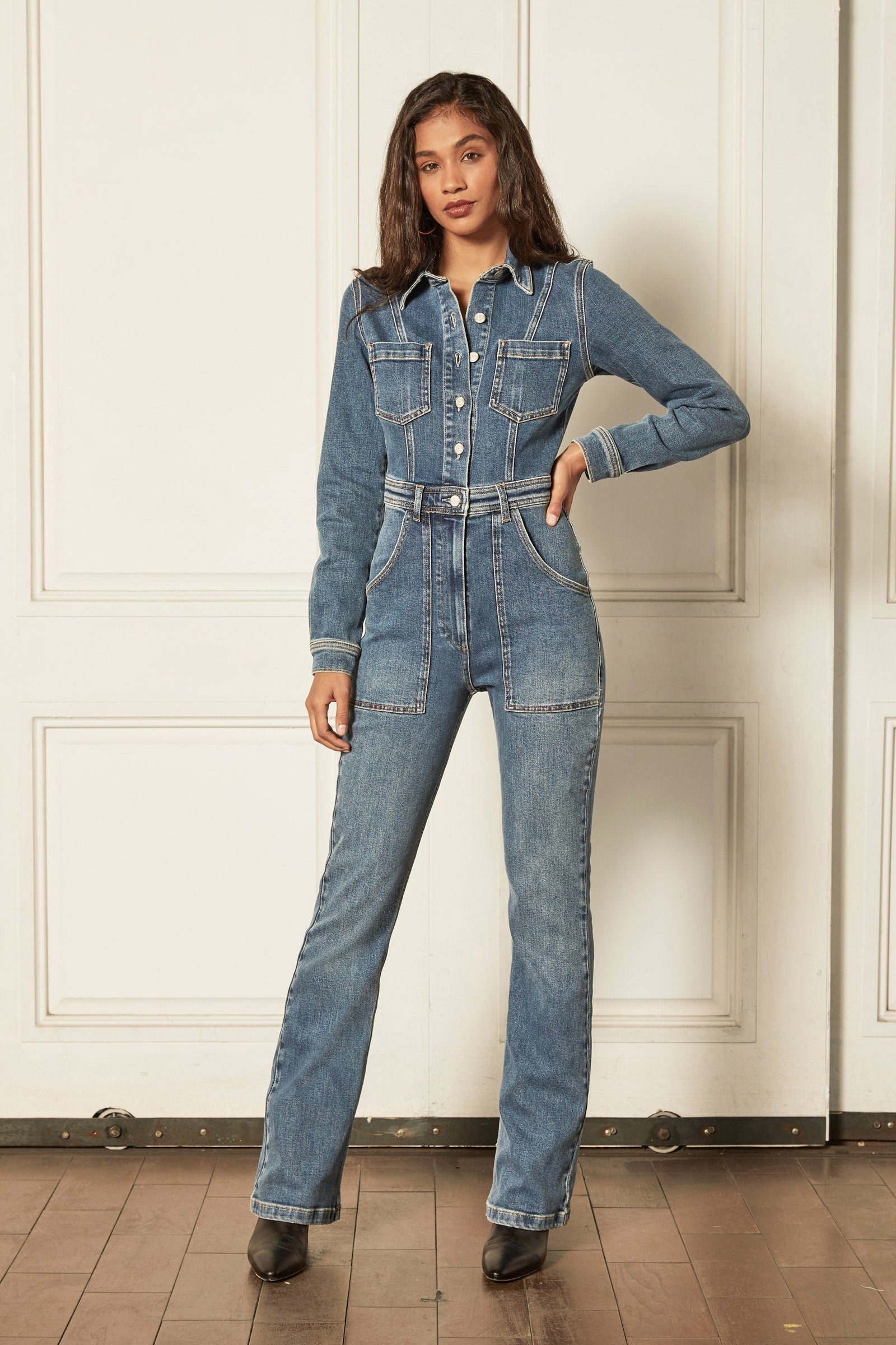 【レア】THE SPEEDWAY DENIM OVERALL 32 Mabel Fitted Denim Jumpsuit – SEROYA